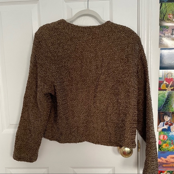 Casual Corner & Co Brown Knit Button Down Sweater Cardigan - Picture 3 of 3